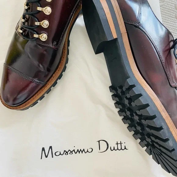 Massimo Dutti Black and Brown Leather Flats - Picture 2 of 6